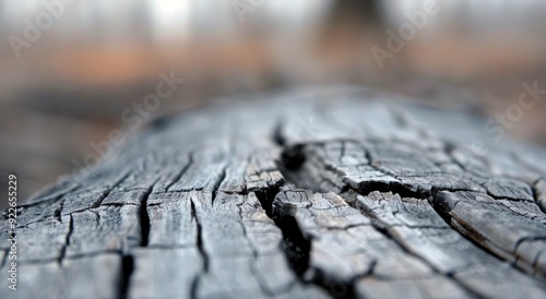 Close-Up of Weathered Wood With Deep Cracks Under Soft Natural Light