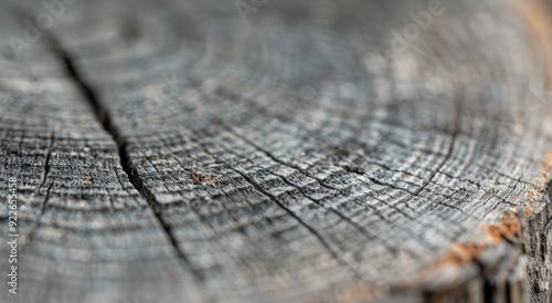 Textured Close-Up Of Weathered Wood With Visible Grain Patterns And Cracks
