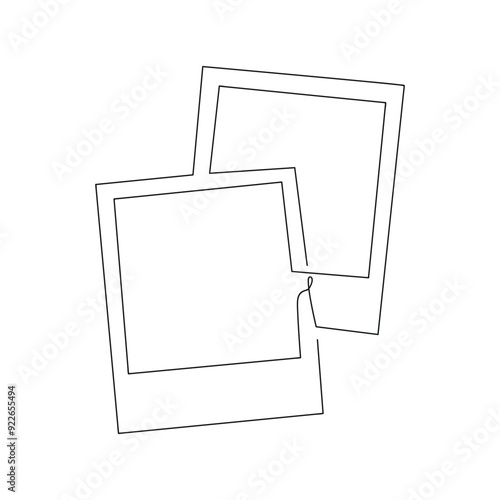 Photo in one continuous line. One line drawing, minimalism. Vector illustration.