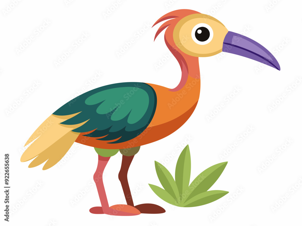 Icône ibis de la forêt vectorielle. Illustration d’espèces menacées. Mignon animal éteint isolé sur fond blanc. Drôle d’illustration d’oiseau sauvage pour les enfants. Concept de protection de la natu Icône ibis de la forêt vectorielle. Illustration d’espèces menacées. Mignon animal éteint isolé sur fond blanc. Drôle d’illustration d’oiseau sauvage pour les enfants. Concept de protection de la natu