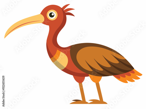Icône ibis de la forêt vectorielle. Illustration d’espèces menacées. Mignon animal éteint isolé sur fond blanc. Drôle d’illustration d’oiseau sauvage pour les enfants. Concept de protection de la natu