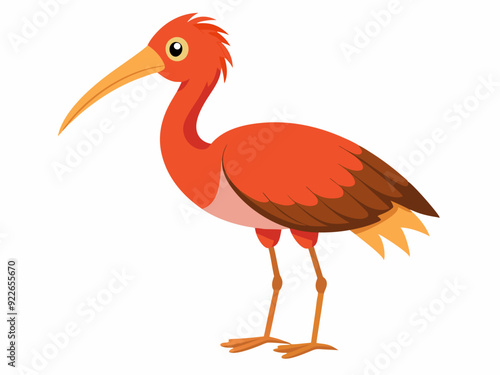 Icône ibis de la forêt vectorielle. Illustration d’espèces menacées. Mignon animal éteint isolé sur fond blanc. Drôle d’illustration d’oiseau sauvage pour les enfants. Concept de protection de la natu