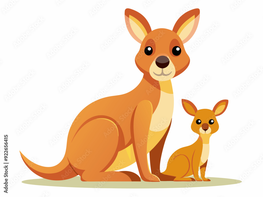 Mère kangourou avec son bébé, mignon animal famille vecteur illustration
Mère kangourou avec son bébé, mignon animal famille vecteur illustration