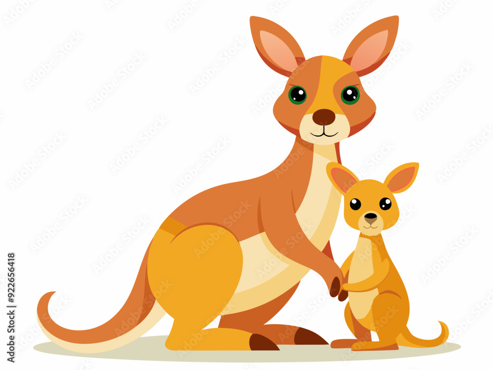 Mère kangourou avec son bébé, mignon animal famille vecteur illustration
Mère kangourou avec son bébé, mignon animal famille vecteur illustration