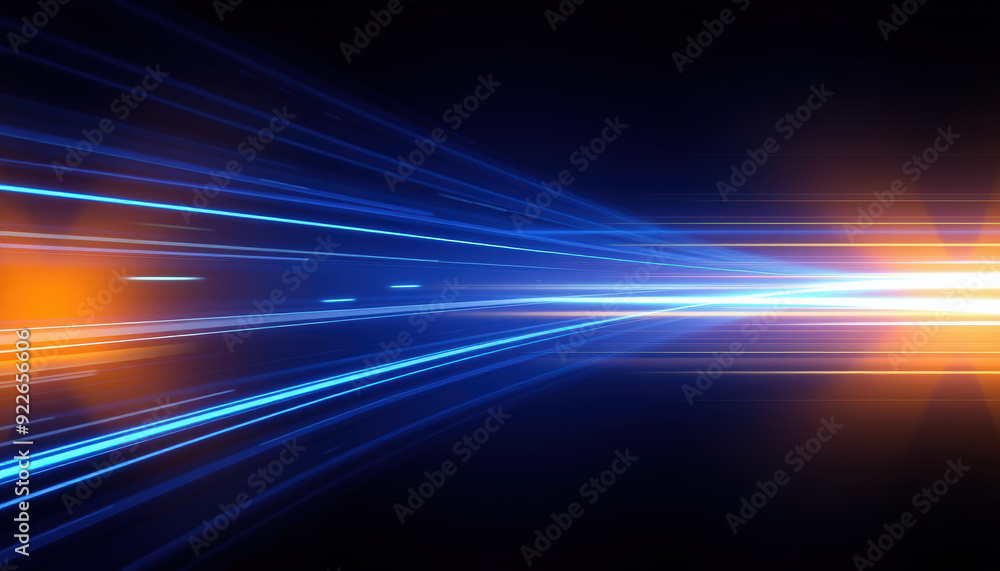 Dynamic Blue and Orange Light Trails in Motion on a Black Background, Futuristic Abstract Energy Streams Representing Speed, Technology, and Digital Innovation Dynamic Blue and Orange Light Trails in Motion on a Black Background, Futuristic Abstract Energy Streams Representing Speed, Technology, and Digital Innovation