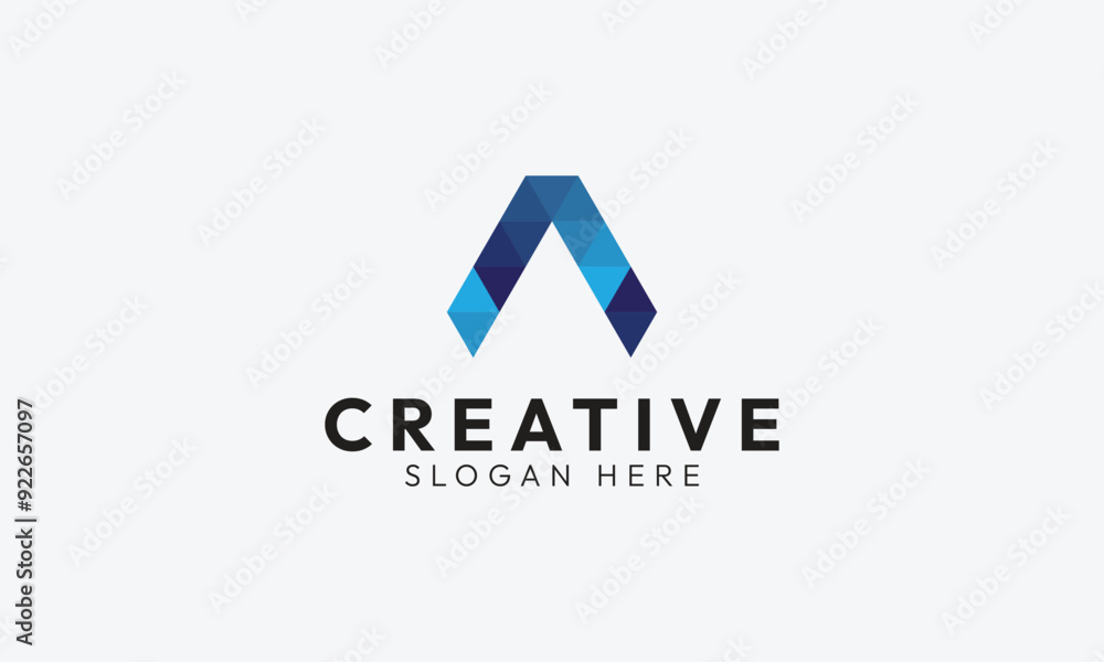 Low poly Abstract Logomark with Letter A Low poly Abstract Logomark with Letter A