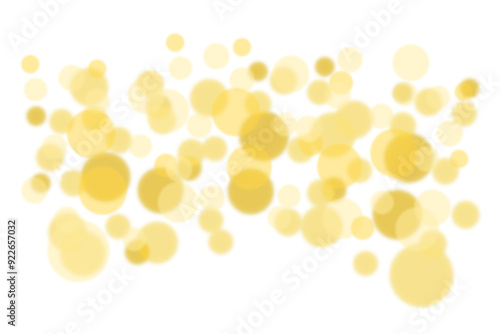 Golden light bokeh effect isolated on transparent background. Abstract gold blurred shining light bokeh. Magic artistic shiny golden circle. bokeh. Luxury festive holiday decoration design elements    photo