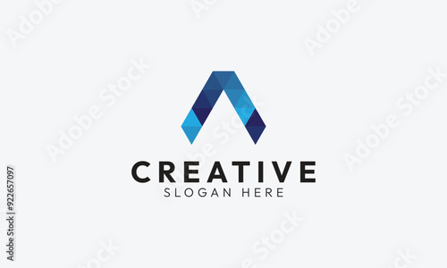 Low poly Abstract Logomark with Letter A