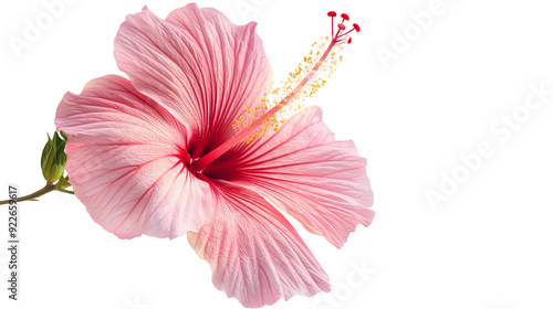 pink hibiscus flower isolated on white background : 
