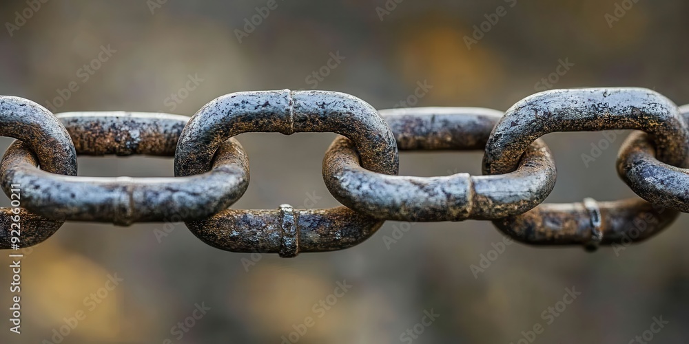 Close-up of a Rusty Metal Chain Link, Abstract Texture, Industrial Background Close-up of a Rusty Metal Chain Link, Abstract Texture, Industrial Background