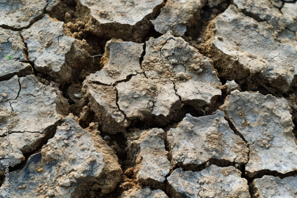 Fototapeta premium An image showcasing landscapes altered by prolonged droughts and desertification caused by climate change, emphasizing the need for sustainable land managemen