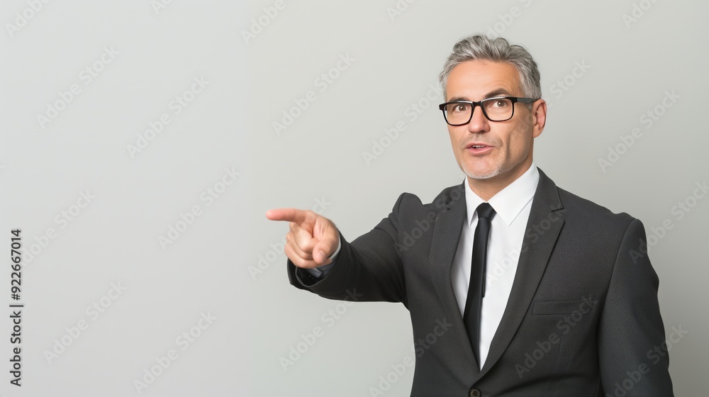 businessman pointing at copy space for advertising businessman pointing at copy space for advertising