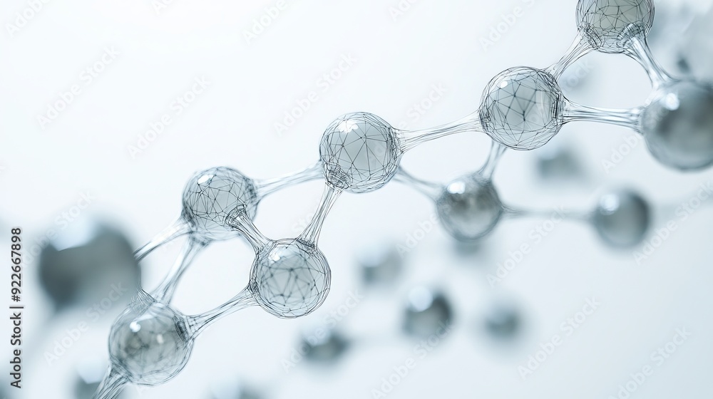 Close-up view of a molecular structure highlighting interconnected atoms Close-up view of a molecular structure highlighting interconnected atoms