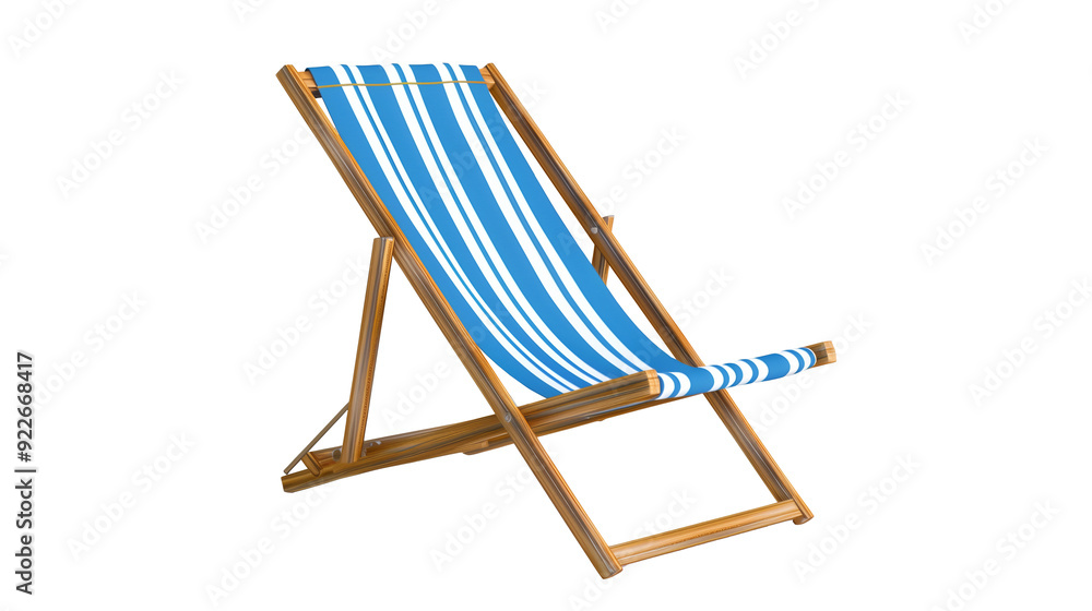 Folding beach wooden chair blue and white on a transparent background. PNG image. Folding beach wooden chair blue and white on a transparent background. PNG image.