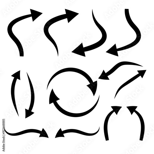 Black arrows white background vector design