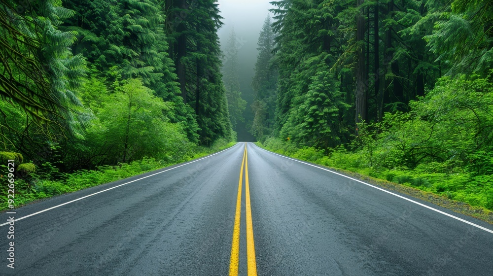 A road with a car driving down it A road with a car driving down it