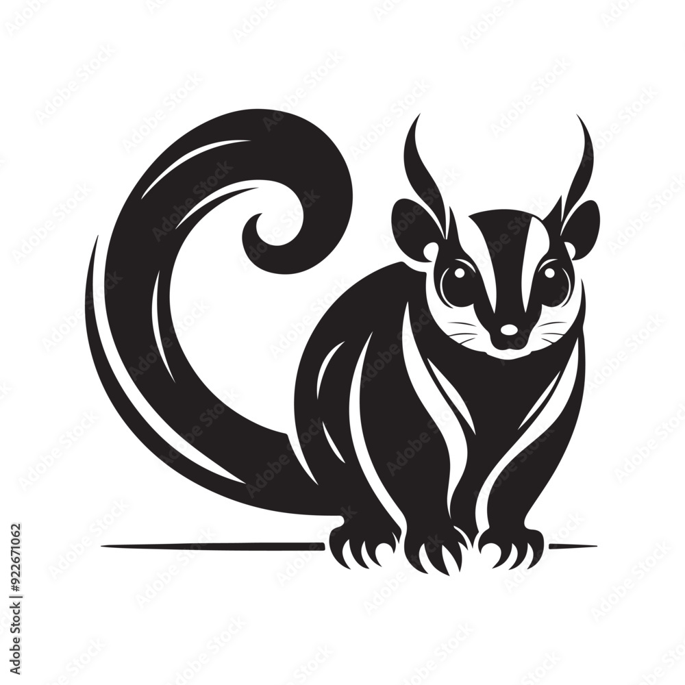 Sugar Glider silhouette vector illustration Sugar Glider silhouette vector illustration