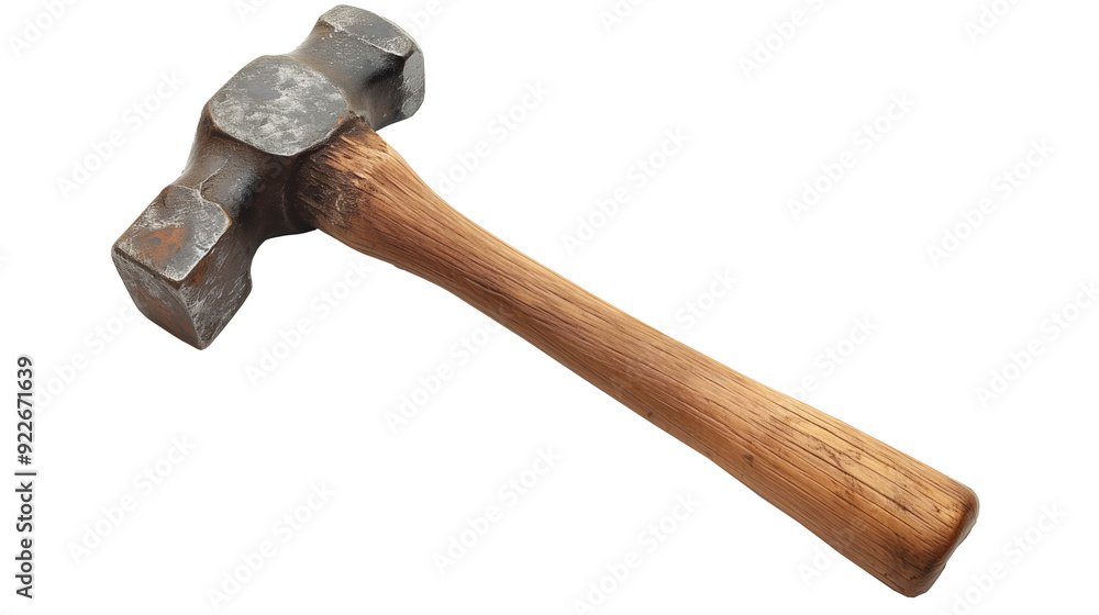 Hammer with a wooden hand on a transparent background. PNG image. Hammer with a wooden hand on a transparent background. PNG image.