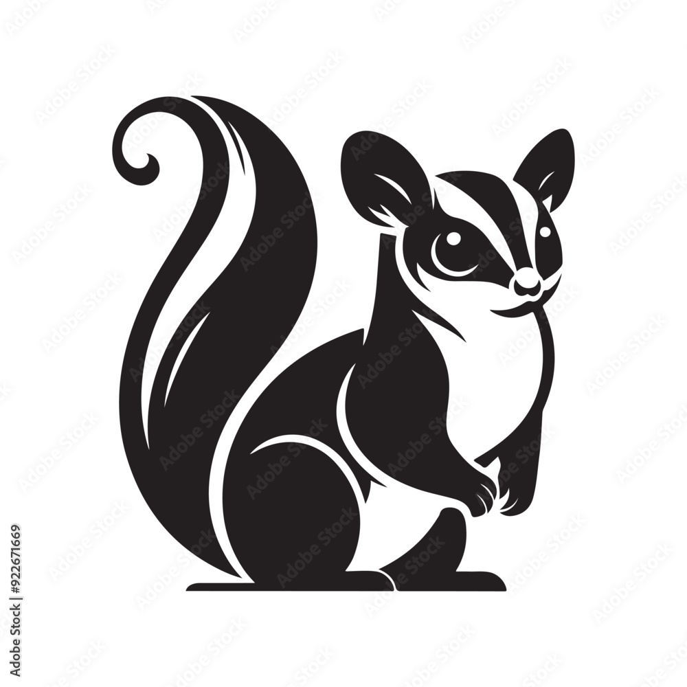 Sugar Glider silhouette vector illustration Sugar Glider silhouette vector illustration