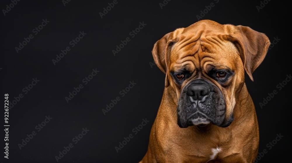 A brown dog with a serious expression. AI. A brown dog with a serious expression. AI.
