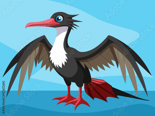 Oiseau Frigatebird Set de dessin animé Vector Illustration