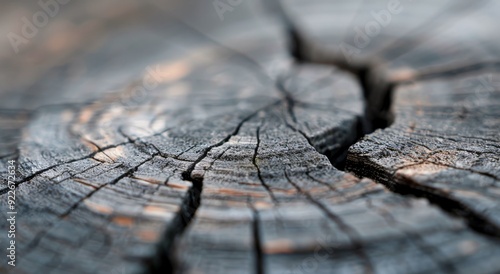 Textured Close-Up Of Weathered Wood With Visible Grain Patterns And Cracks