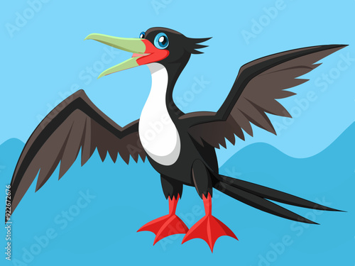 Oiseau Frigatebird Set de dessin animé Vector Illustration