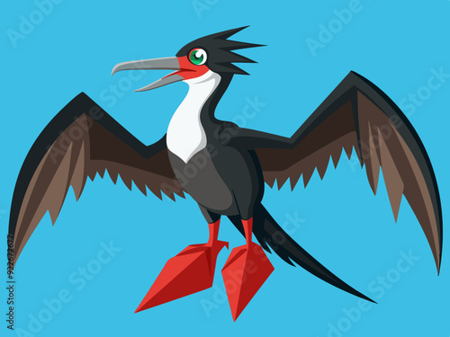 Oiseau Frigatebird Set de dessin animé Vector Illustration
