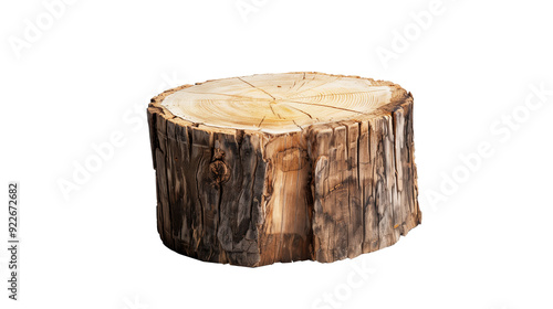 Tree stump as a separate object on a transparent background. PNG image.