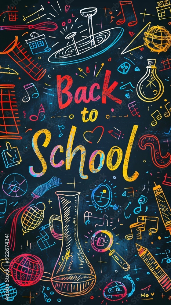 back to school colorful text banner on blackboard back to school colorful text banner on blackboard