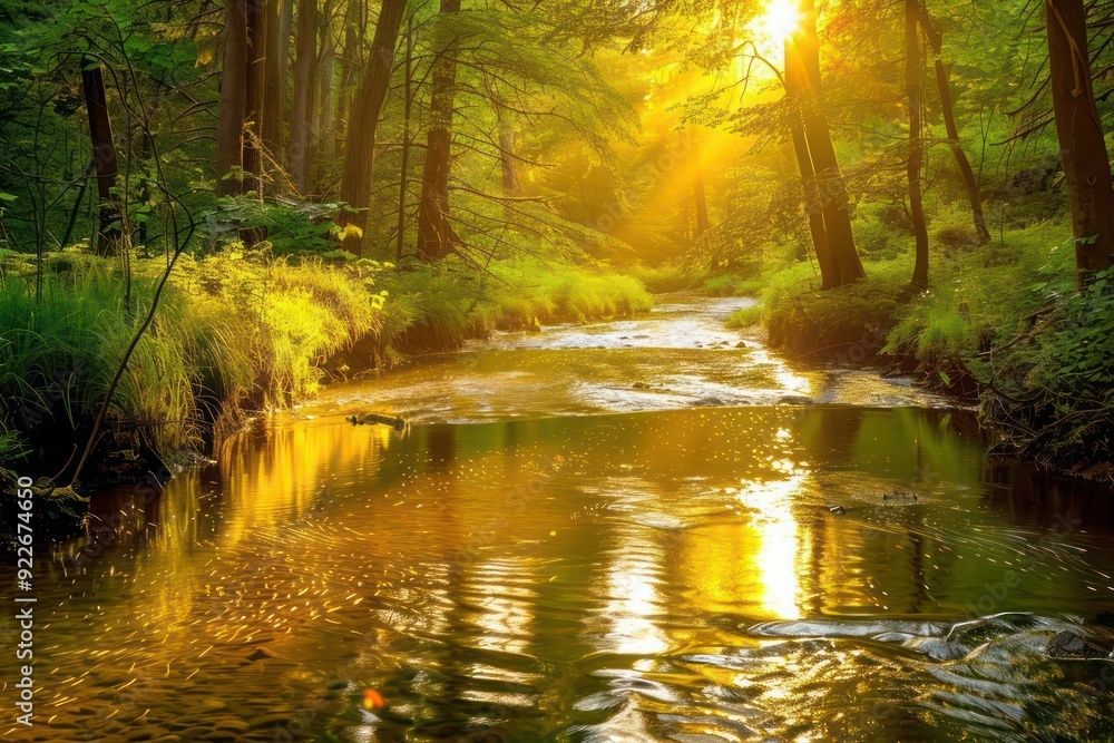 Obraz premium sunset in the forest