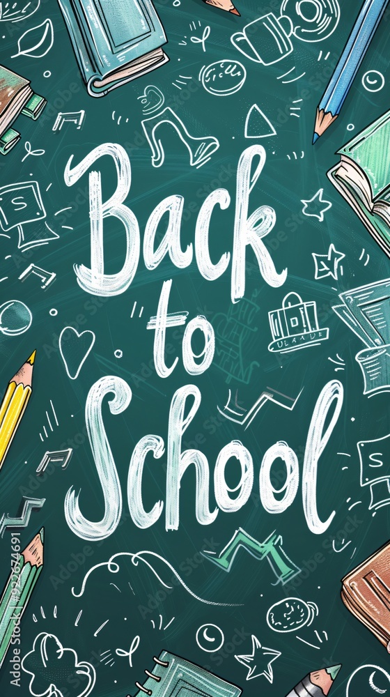 back to school text on blackboard back to school text on blackboard