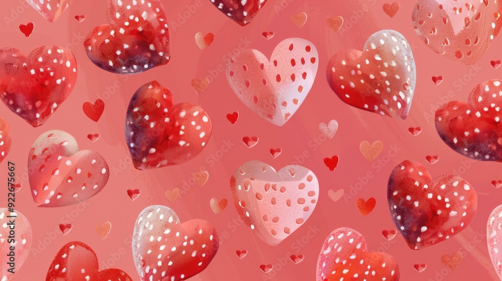 Seamless pattern of red strawberries shaped like hearts. Seamless pattern of red strawberries shaped like hearts.