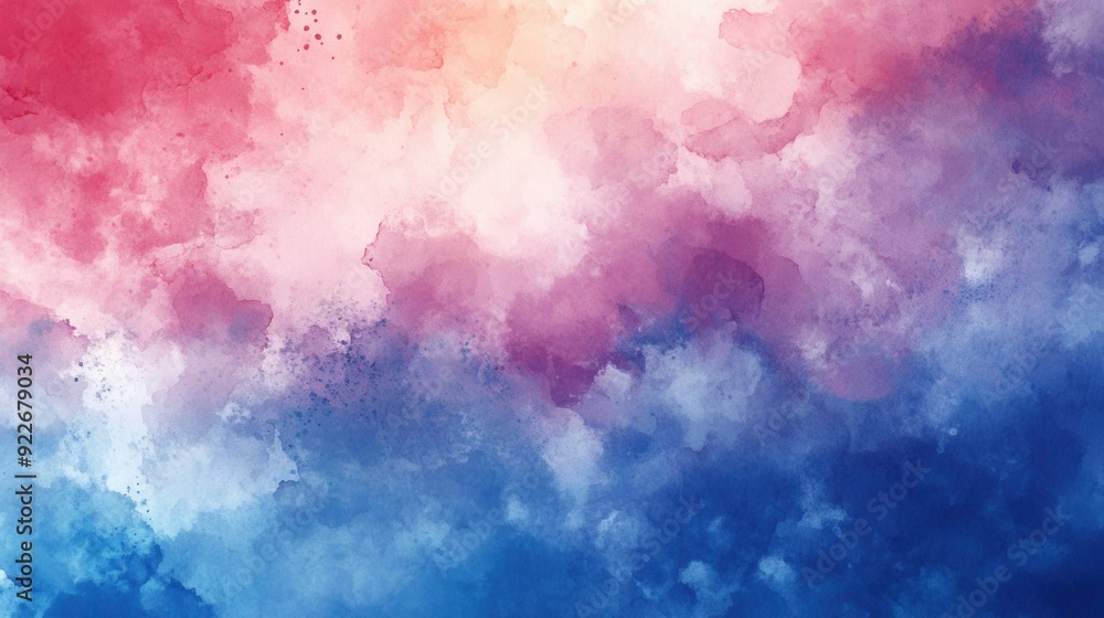 Fototapeta premium A vibrant abstract watercolor painting with shades of red, pink, blue, and purple.