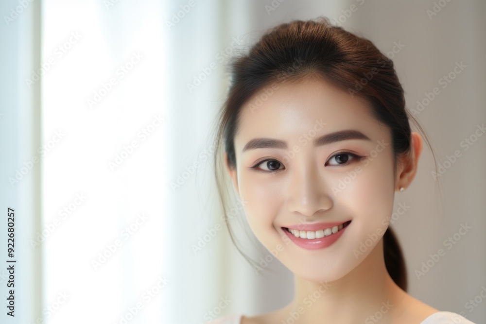 Young Asian woman smiling, confident expression. Young Asian woman smiling, confident expression.