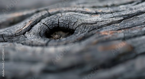 Close-Up of Weathered Wood Grain With Knots Captured in Natural Light