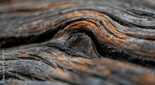 Close-Up of Weathered Wood Grain With Knots Captured in Natural Light