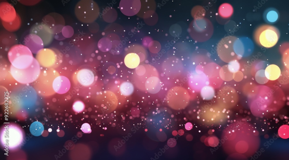Festive Bokeh Lights With Soft Glows and Ornaments in a Colorful Background Festive Bokeh Lights With Soft Glows and Ornaments in a Colorful Background