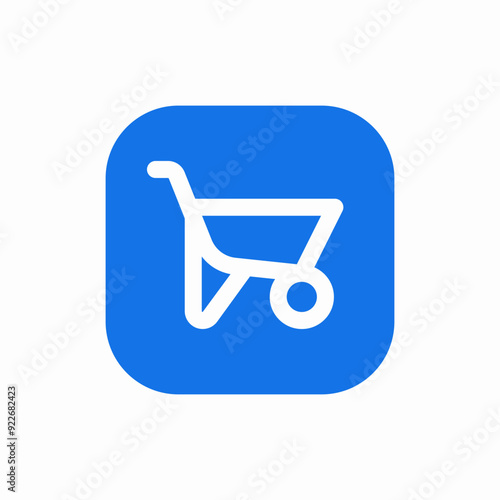 garden cart gardening icon vector