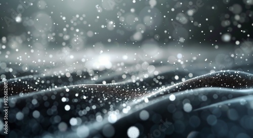 Dramatic Dark Waves With Sparkling Particles Under Soft Light