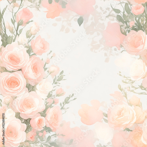 seamless watercolor pink rose background