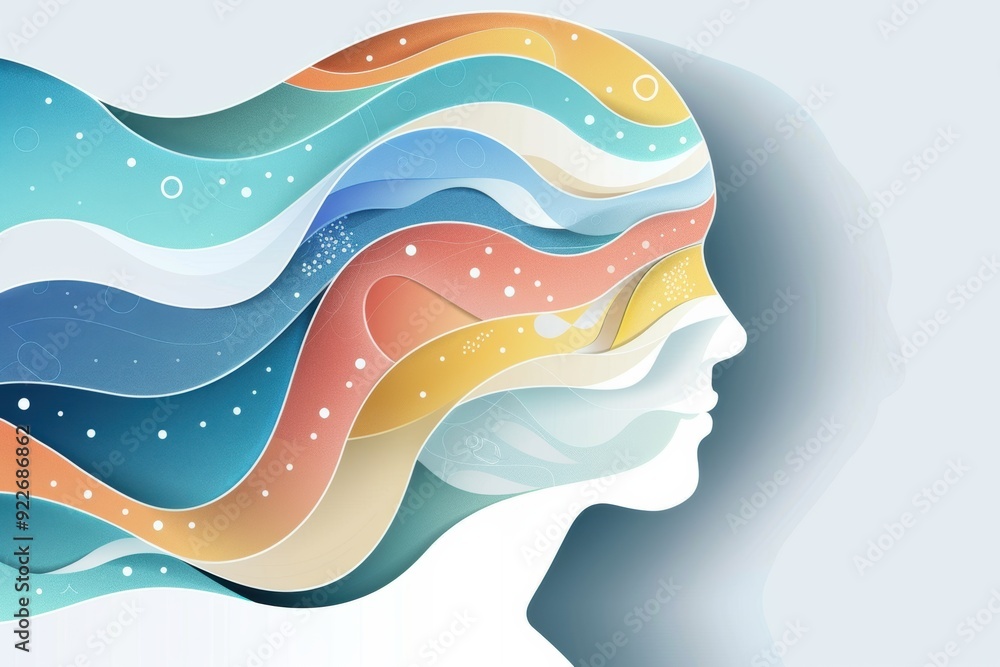 Fototapeta Psy therapy concept with white colours, focusing on mental health and well-being....