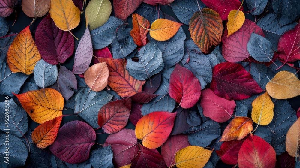 Colorful Autumn Leaves Spread Across the Ground in a Forest Colorful Autumn Leaves Spread Across the Ground in a Forest