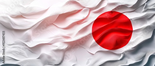 Abstract Grunge Japanese Flag Art Illustration