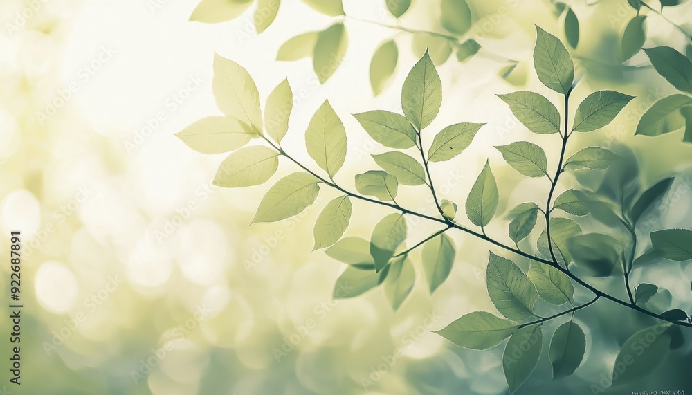 Soft Light Through Green Leaves on Peaceful Day Soft Light Through Green Leaves on Peaceful Day