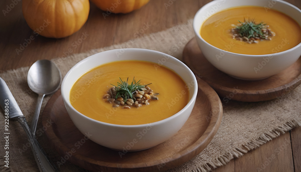 bowl of butternut squash soup bowl of butternut squash soup