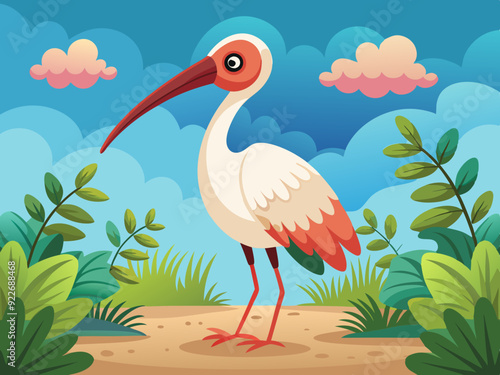 Dessin d’animaux d’oiseaux ibis Cartoon