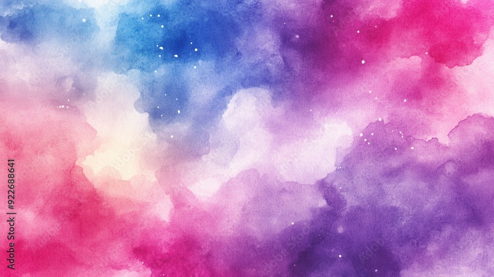 A vibrant watercolor painting featuring a mix of blue, purple, and pink hues resembling a galaxy or nebula. A vibrant watercolor painting featuring a mix of blue, purple, and pink hues resembling a galaxy or nebula.