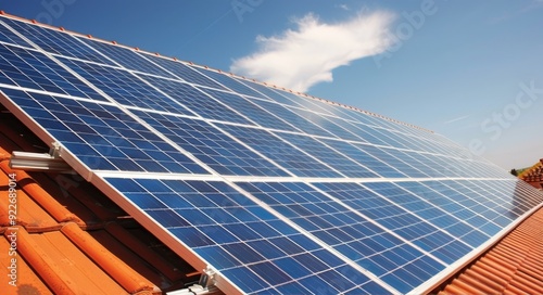 Solar-Powered House With Garden in Bright Daylight