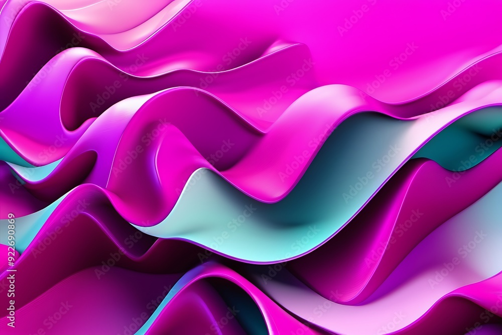Obraz premium Magenta Colors wave abstract 3D background